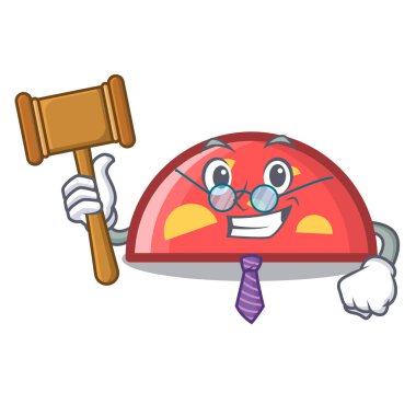 Yargıç yarım daire maskot karikatür tarzı vektör çizim