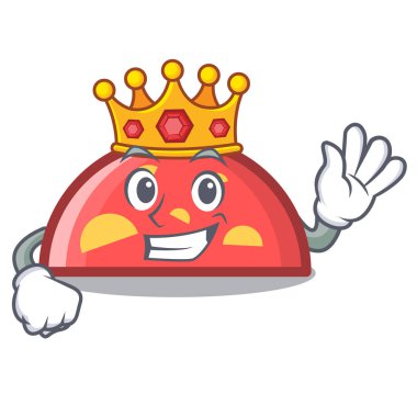 Kral yarım daire maskot karikatür tarzı vektör çizim