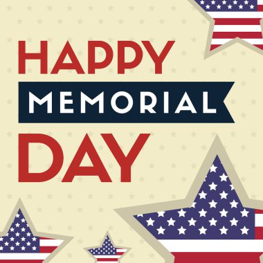 Mutlu anma günü arka plan star ve çizgili illüstrasyon vektör