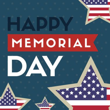 Mutlu anma günü arka plan star ve çizgili illüstrasyon vektör