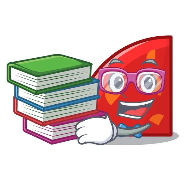 Student Book Quadrant Mascot Cartoon Style Vector Illustration — Stock Vector