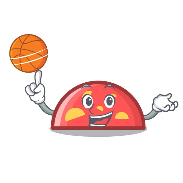 Con Personaje Semicírculo Baloncesto Ilustración Vectorial Estilo Dibujos Animados — Vector de stock