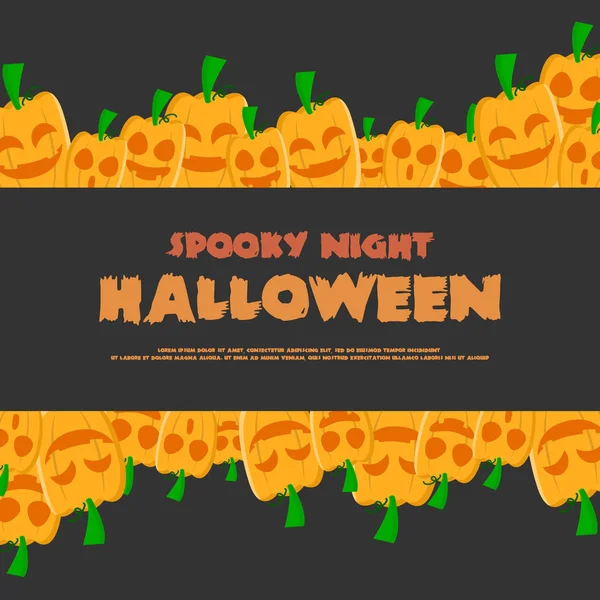 Halloween Nacht Party Grußkarte Vektor Illustration — Stockvektor