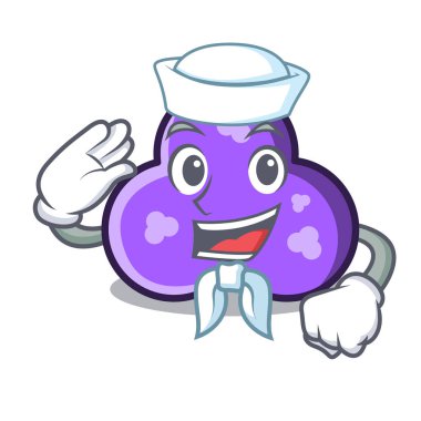 Denizci trefoil karakter karikatür tarzı vektör çizim