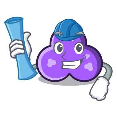 Mimar trefoil karakter karikatür tarzı vektör çizim