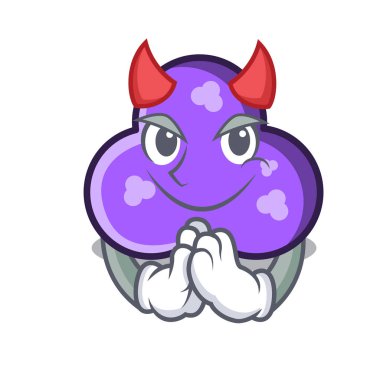 Şeytan trefoil maskot karikatür tarzı vektör çizim