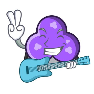 Gitar trefoil maskot karikatür tarzı vektör çizim ile