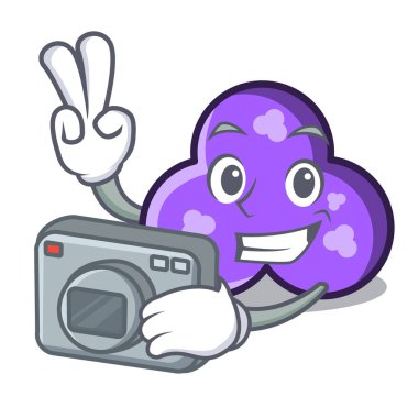 Fotoğrafçı trefoil maskot karikatür tarzı vektör çizim