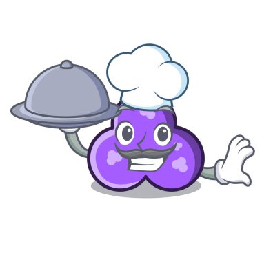 Şef gıda trefoil maskot karikatür tarzı vektör çizim ile