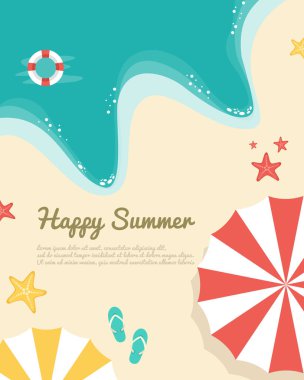 Mutlu yaz gün poster stil vektör çizim