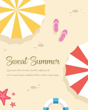 Mutlu yaz gün poster stil vektör çizim