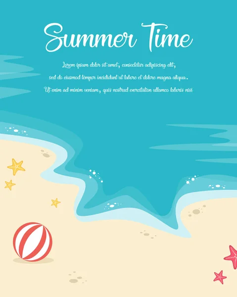 Feliz Dia Verão Poster Estilo Vetor Ilustração —  Vetores de Stock
