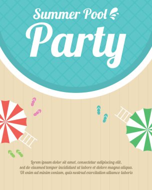 Yaz gece plaj partisi poster vektör çizim