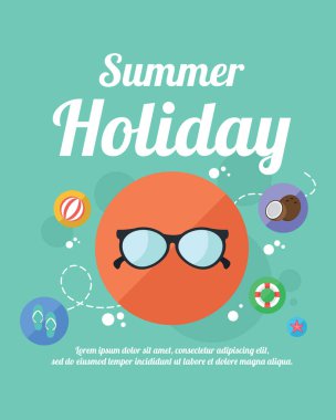 Yaz plaj gece parti tatil poster vektör çizim