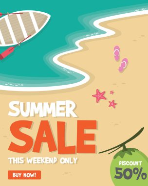İzole arka plan vecrtor illüstrasyon yaz satış başlıklarında