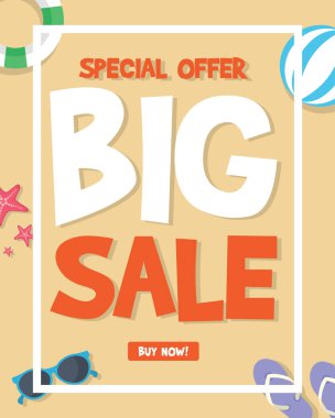 İzole arka plan vecrtor illüstrasyon yaz satış başlıklarında