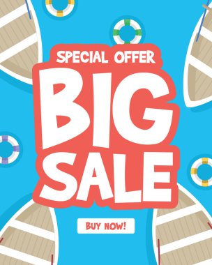 Yaz satış afiş arka plan düzen vektör çizim