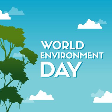 Word ortamında gün poster ağaç vektör çizim