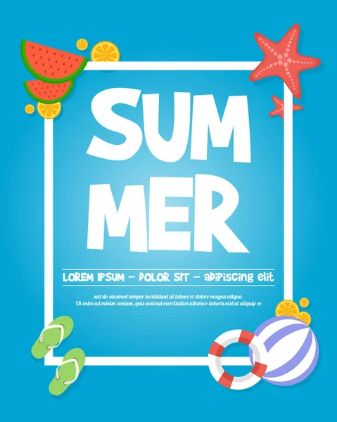 Urlaub Sommer Party Poster Design Vektor Illustration — Stockvektor