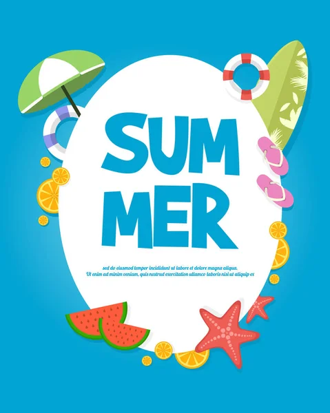 Urlaub Sommer Party Poster Design Vektor Illustration — Stockvektor
