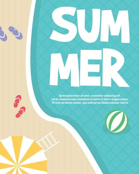 Sommar Natt Beach Party Affisch Vektorillustration — Stock vektor