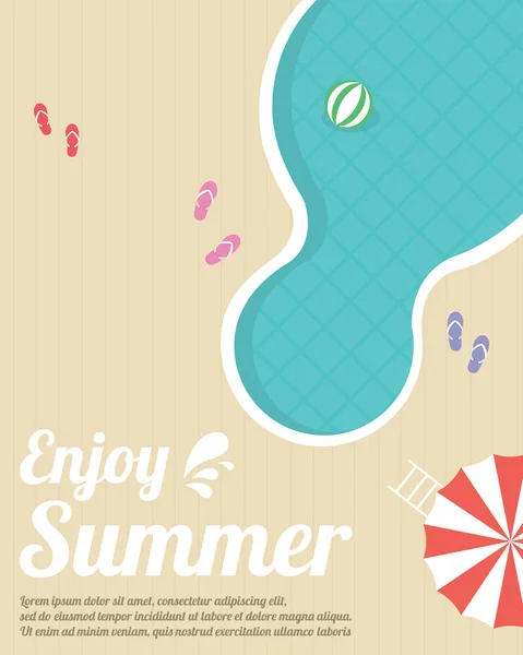 Sommar Natt Beach Party Flyer Vektorillustration — Stock vektor