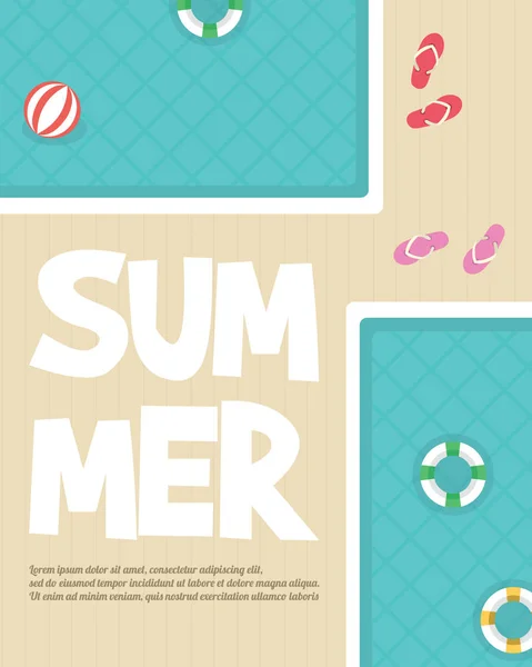 Sommar Natt Beach Party Flyer Vektorillustration — Stock vektor