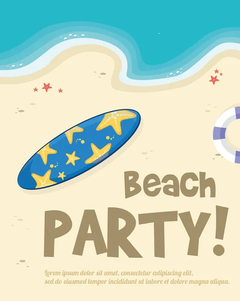 Sommer Urlaub Konzept Strand Party Vektor Illustration — Stockvektor