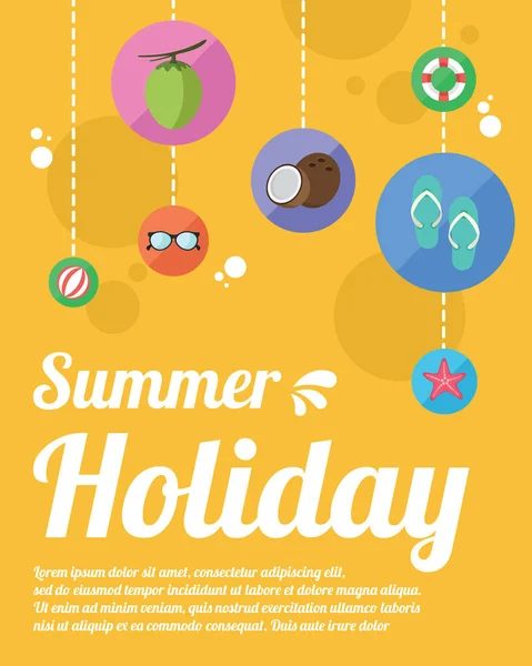 Sommaren Beach Party Holiday Affisch Vektorillustration — Stock vektor