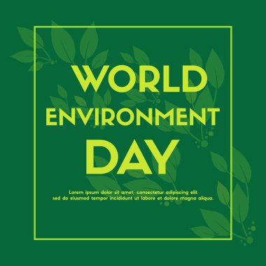 Dünya Çevre günü arka plan rengi yeşil vektör çizim