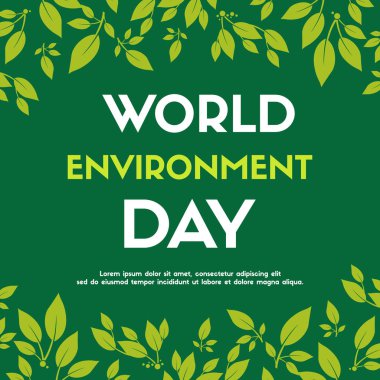 Dünya Çevre günü arka plan rengi yeşil vektör çizim