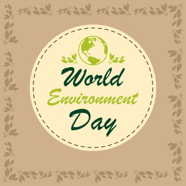 Dünya Çevre günü tebrik kartı vektör çizim
