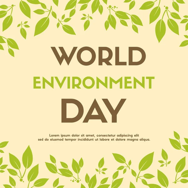 Dünya Çevre günü tebrik kartı vektör çizim