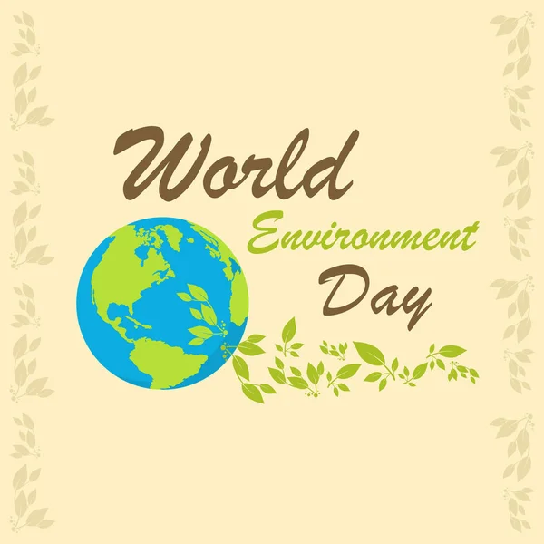 Día Mundial Del Medio Ambiente Tarjeta Felicitación Vector Ilustración — Vector de stock