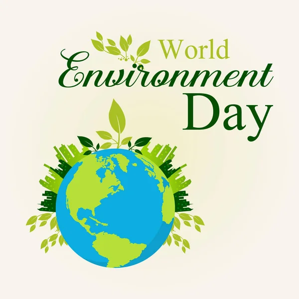 Día Mundial Del Medio Ambiente Tierra Globo Vector Ilustración — Vector de stock