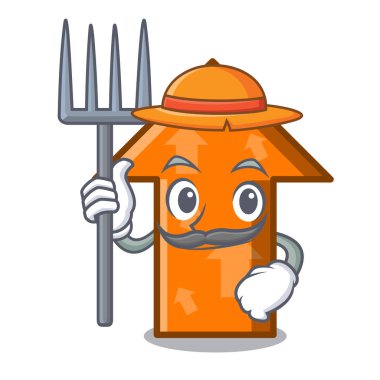 Çiftçi ok karakter karikatür tarzı vektör çizim