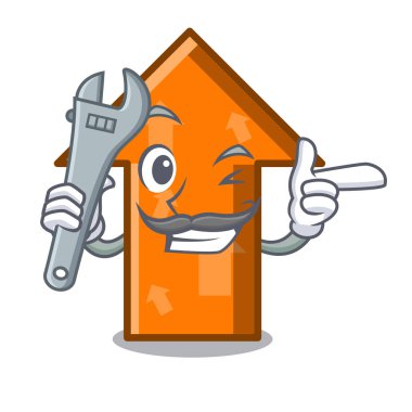 Mekanik ok maskot karikatür tarzı vektör çizim