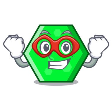 Süper kahraman sekizgen karakter karikatür tarzı vektör çizim