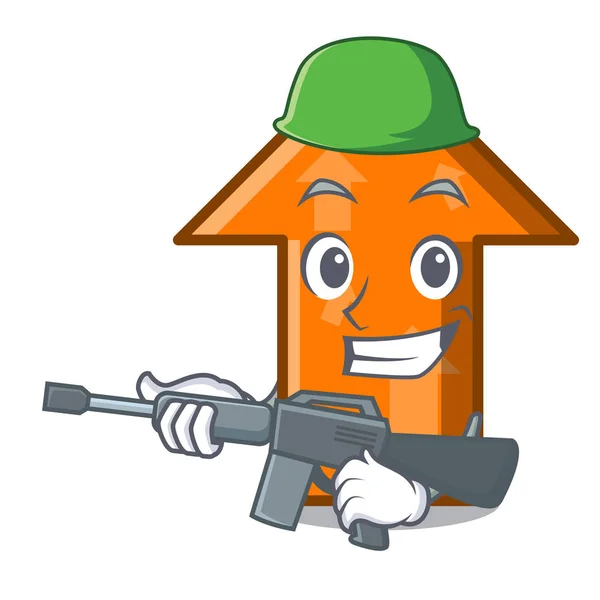 Army Arrow Character Cartoon Style Vector Illustration — Stock Vector