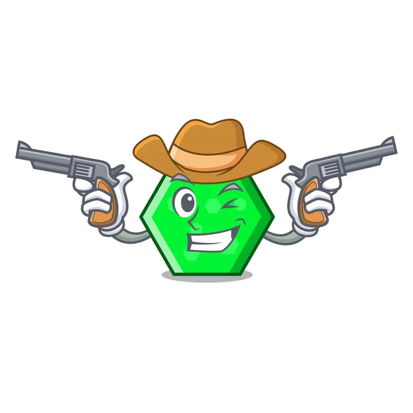 Cowboy Octogone Personnage Dessin Animé Style Illustration Vectorielle — Image vectorielle