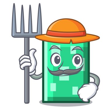 Çiftçi dikdörtgen karakter karikatür tarzı vektör çizim