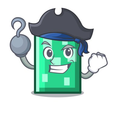 Korsan dikdörtgen karakter karikatür tarzı vektör çizim