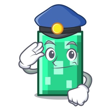 Polis dikdörtgen karakter karikatür tarzı vektör çizim