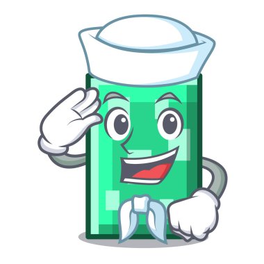 Denizci dikdörtgen karakter karikatür tarzı vektör çizim