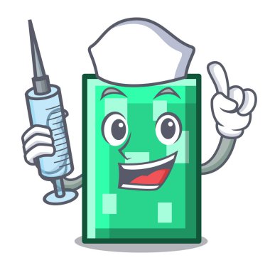 Hemşire dikdörtgen karakter karikatür tarzı vektör çizim