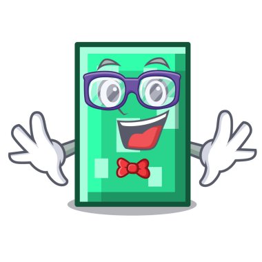 Geek dikdörtgen karakter karikatür tarzı vektör çizim