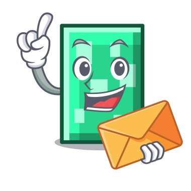 Zarf dikdörtgen karakter karikatür tarzı vektör çizim ile