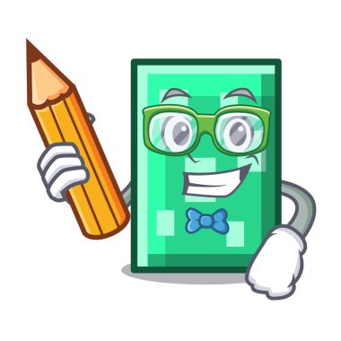 Öğrenci dikdörtgen karakter karikatür tarzı vektör çizim