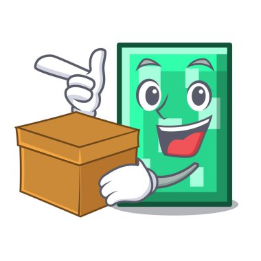 Kutusu dikdörtgen karakter karikatür tarzı vektör çizim ile