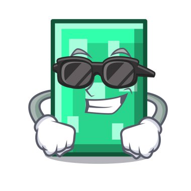 Süper cool dikdörtgen karakter karikatür tarzı vektör çizim